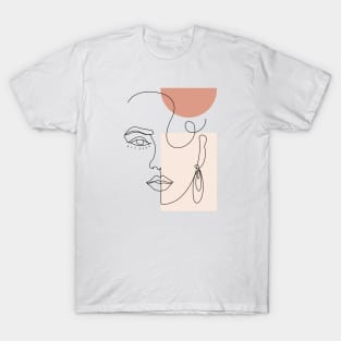 minimal woman face line art T-Shirt